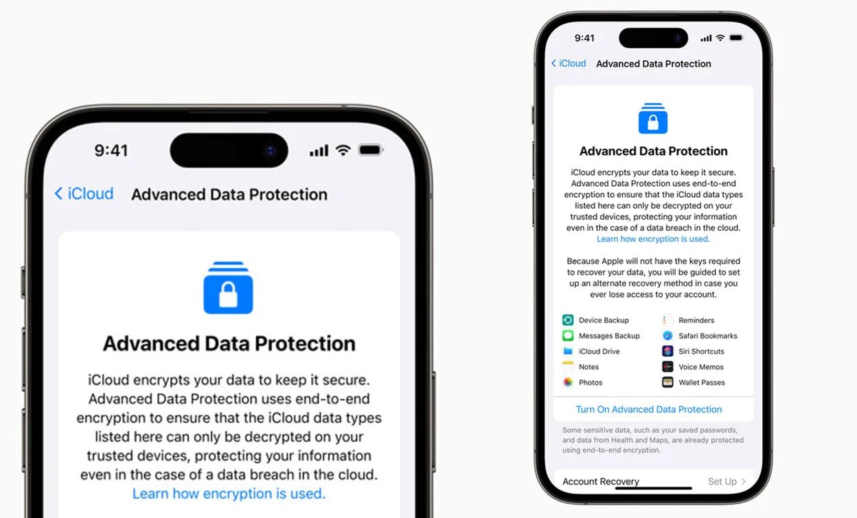 ویژگی end to end encryption در آیفون