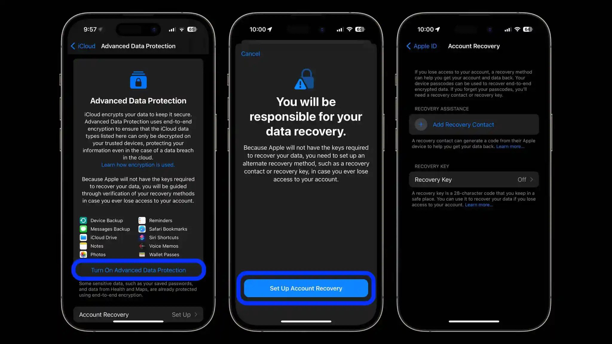 فعال سازی Advanced Data Protection