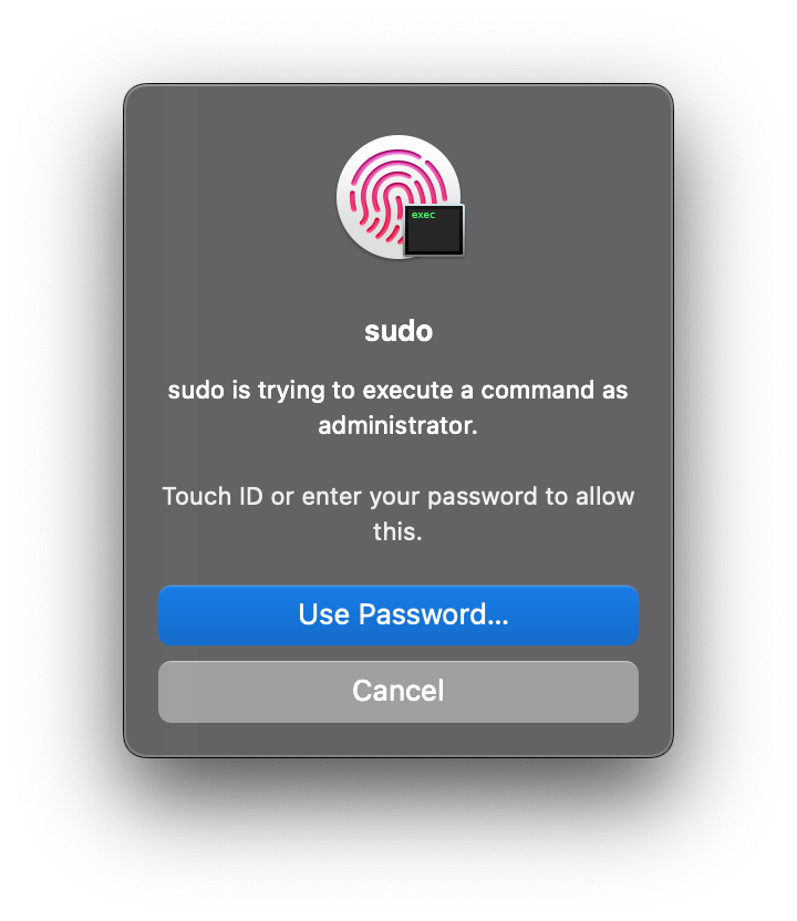 استفاده از تاچ آیدی در دستور Sudo