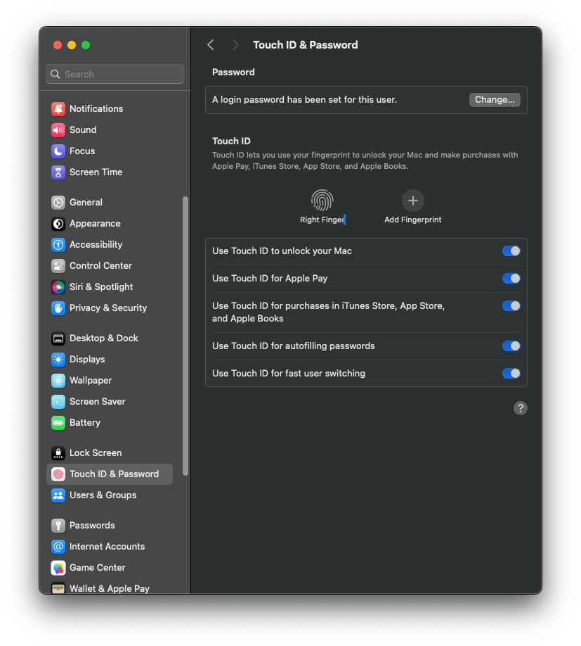 تغییر نام اثر انگشت‌ها در Touch ID
