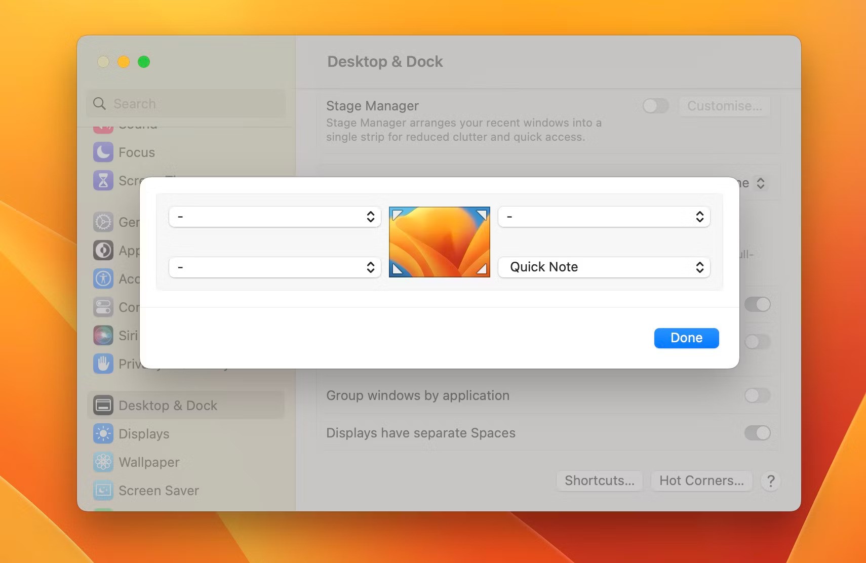 هات کرنرز در macOS