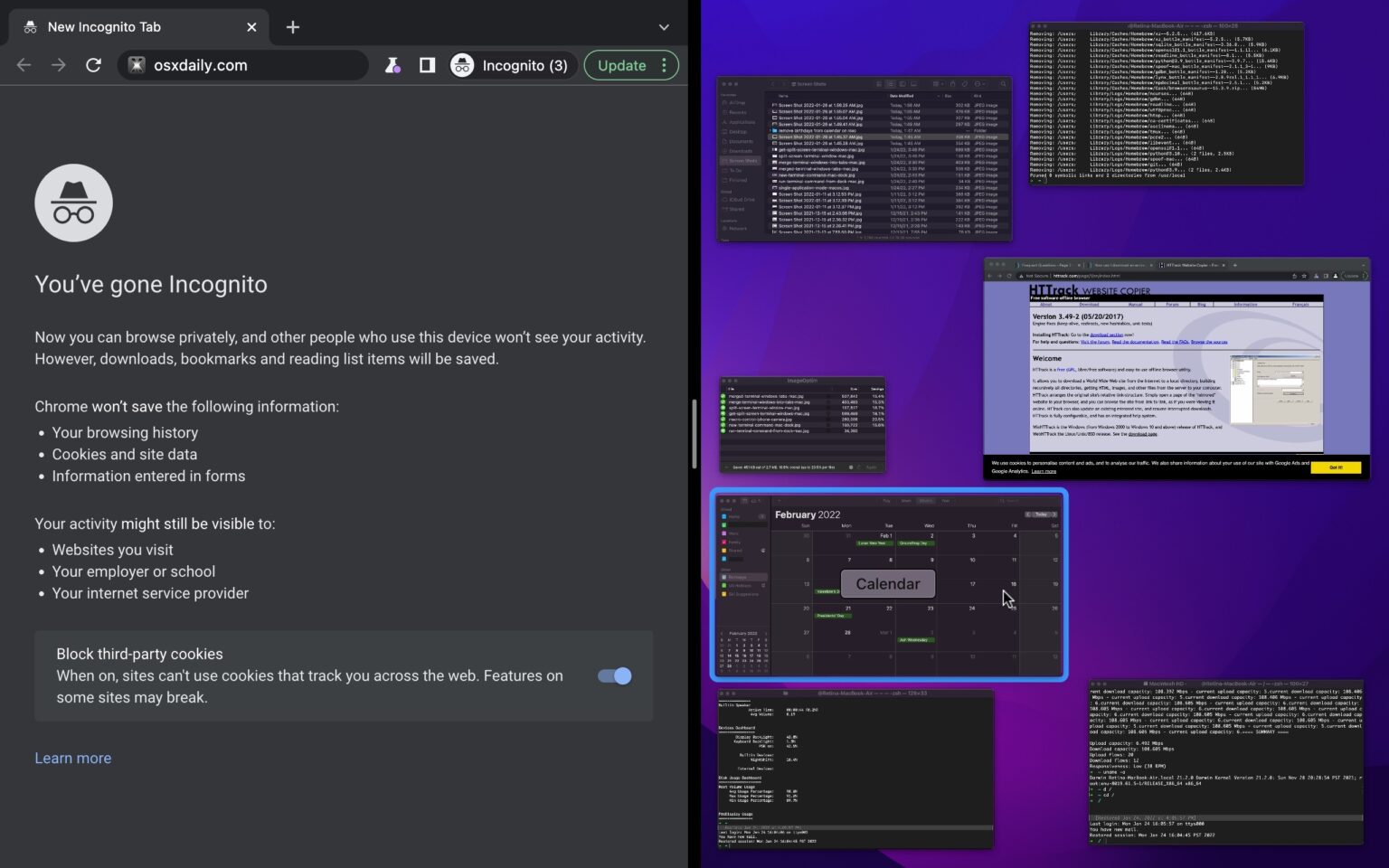 انتخاب دو برنامه برای مولتی تسکینگ در macOS