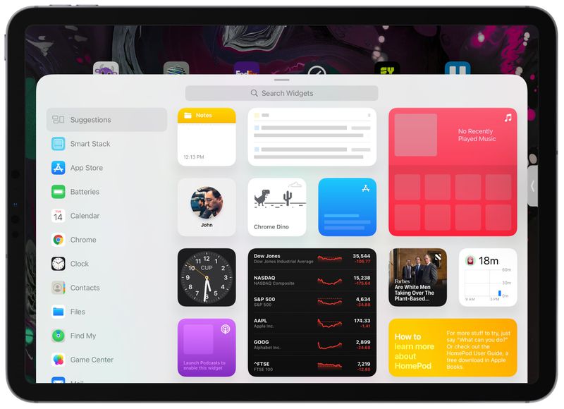 ویجت های iPad