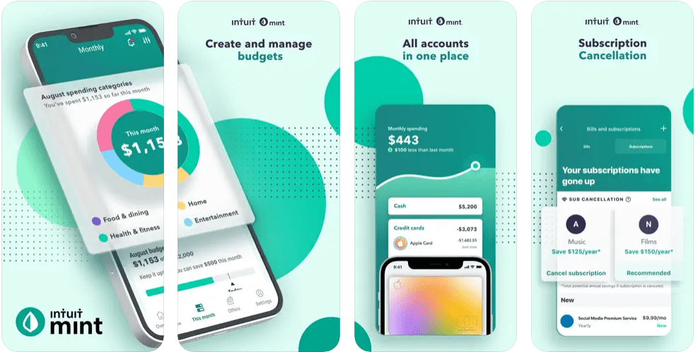 اپلیکیشن مدیریت مالی Mint