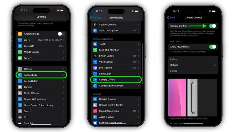 غیرفعال کردن دکمه Camera Control در آیفون
