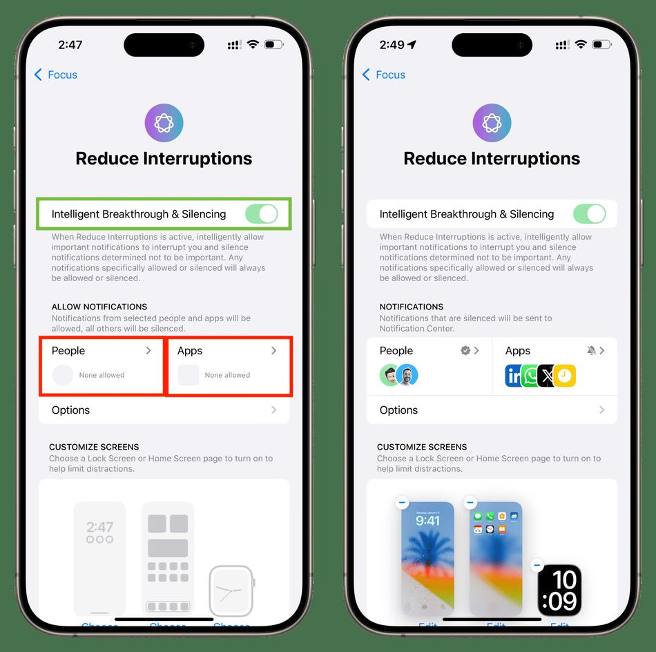 فعال‌سازی قابلیت Reduce Interruptions در آیفون