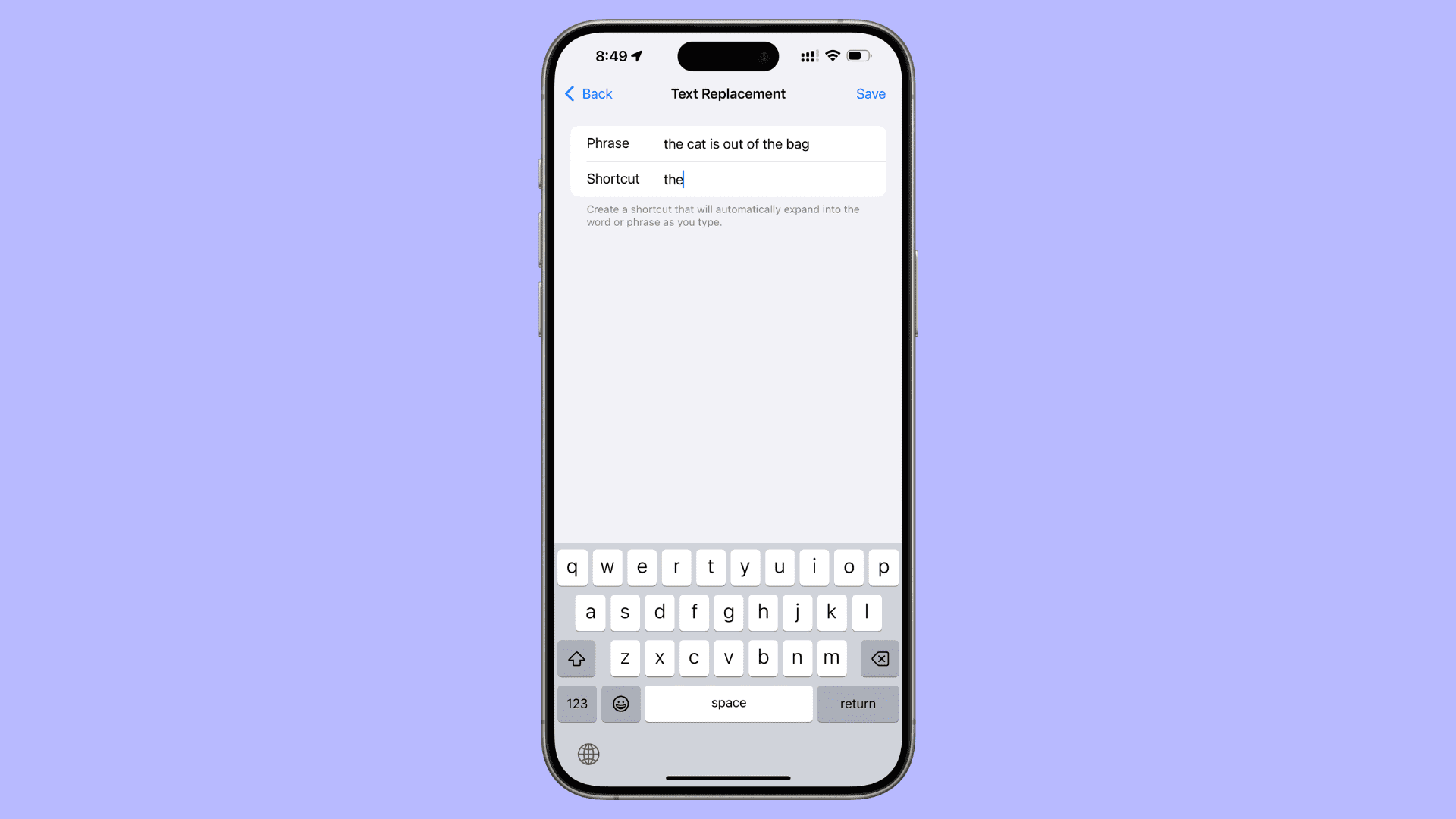 سفارشی‌سازی تجربه تایپ گوشی پدرها و مادرها با قابلیت Text Replacement