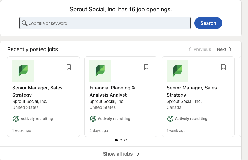 بخش Jobs در لینکدین تجاری