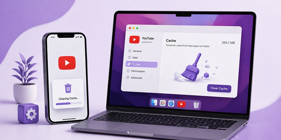 آموزش حذف حافظه کش یوتیوب در آیفون و مک