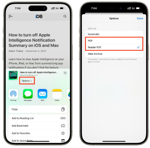به اشتراک‌گذاری صفحات وب به‌صورت فایل PDF